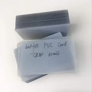 Cartes d'identité en PVC imprimables à jet d'encre transparent de haute qualité CR80 30mil