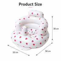Siège de sol gonflable pour bébé avec pompe à air intégrée, motif fraise, grand canapé pour bébé pour apprendre à s'asseoir, chambre à coucher, salon
