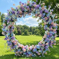 Décoration florale artificielle pour mariage, guirlande de verdure artificielle, rangée de feuilles vertes et blanches, décoration florale en forme de U pour arche