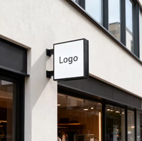 Enseignes de magasin LED personnalisées en acrylique avec cadre en aluminium rectangulaire, haute luminosité, étanches, boîtes lumineuses publicitaires extérieures à intensité variable