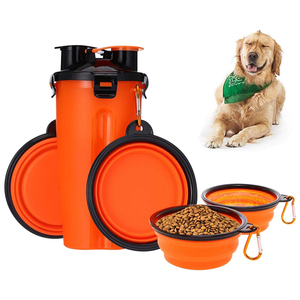 Nouvelle conception, gobelet à eau portable en plastique pour animaux de compagnie, distributeur de nourriture et d'eau, écologique, léger, réversible, 2 en 1 - Product Image 1
