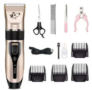 Rechargeable Low-noise Pet Hair Scissors Remover Cutter Grooming Cat Dog Hair Trimmer Electrical Pets Hair Cut Machine 11pcs Set