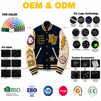 Veste de baseball en cuir vintage personnalisée avec broderie en polaire, coupe-vent, sportive, oversize, streetwear, veste varsity pour homme