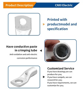 Cnxi Heavy Duty Pin Cáp <span class=keywords><strong>Lugs</strong></span> thiếc T2 ống đồng nhanh chóng dây Lug kết nối ô tô Trần khoen hình ống Vòng thiết bị đầu cuối - Product Image 3