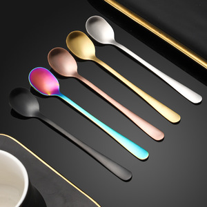 Cuchara dorada de acero inoxidable 304 para condimentos, mini cuchara para agitar café y té, para postre, miel, helado, uso para adultos y niños - Product Image 2
