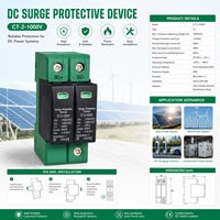 Dispositif de protection contre les surtensions 1000V SPD à montage sur rail pour systèmes photovoltaïques, boîtier en matériau PC, protection efficace contre les surtensions