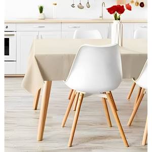 MANTO DE MESA DE ALGODÓN COLOR CREMA SÓLIDO CHOU LINE - 140X320 CM - Product Image 1