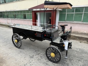 Carroza Fúnebre Eléctrica Negra con Cubierta de Vidrio / Carroza para Ataúd Tirada por Caballos - Product Image 5