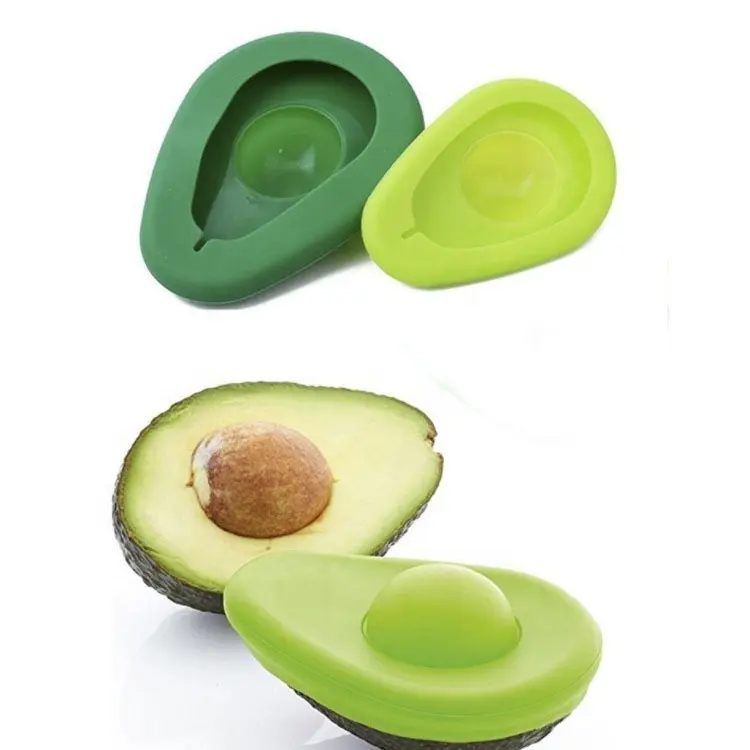 Silicone Avocado Food Fresh Keeper Saver Cover, set of 2, Assorted