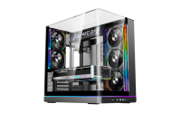 Boîtier PC Gaming ATX Full Tower, Boîtier d'ordinateur à haut débit d'air, Boîtier PC en verre trempé, Boîtier PC Gaming pour ordinateur de bureau, Blanc