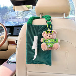 Scatola Portafazzoletti in Peluche a Forma di Auto Cartone Animato, Scatola Portafazzoletti Creativa a Forma di Orso da Appendere in Auto, Giocattoli in Peluche Personalizzati per la Casa, Borsa Appendibile a Doppio Uso - Product Image 2