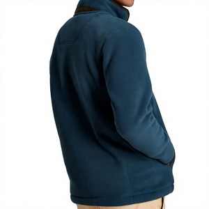 Sweat-shirt en molleton bleu marine pour homme, col montant, coupe classique, décontracté, pour l'automne, 100% polyester respirant - Product Image 3
