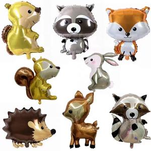 <span class=keywords><strong>Globo</strong></span> de fiesta de la selva Decorado con dibujos de zorro, <span class=keywords><strong>erizo</strong></span>, mapache, envoltura de aluminio, fiesta de cumpleaños, Pascua, novedad - Product Image 2