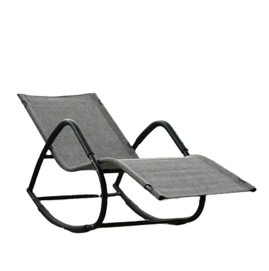 Kursi lipat luar ruangan & dalam ruangan, kursi goyang nol gravitasi untuk pantai halaman rumput teras santai lipat