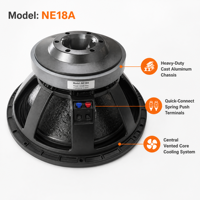 Subwoofer de scène extérieur haute puissance 18 pouces 3600W max, bobine vocale 115mm, enceinte Line Array NE18A