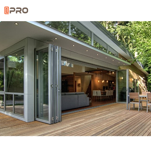 APRO <span class=keywords><strong>Porte</strong></span> en accordéon pliante extérieure en aluminium sans cadre Portes insonorisées <span class=keywords><strong>Porte</strong></span> pliante en aluminium pour patio et verre - Product Image 5