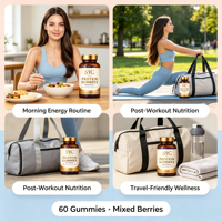Gummies Protéinés SYC BIO aux Baies Mixtes – Formule de Soutien Quotidien au Bien-être – 60 Unités 180g – Prix Usine – Marque Privée OEM