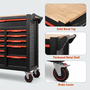 Flexible Moving All Steel Tool Trolley 360. Rotating Casters Lockable Multi Drawer Chest for Indoor Multi-scene Storage - Product Image 5