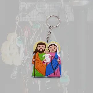 Factory Direct Custom Wholesale Cartoon Couple Silicone Key Ring 2D Rubber Key Chain Soft PVC Keychain