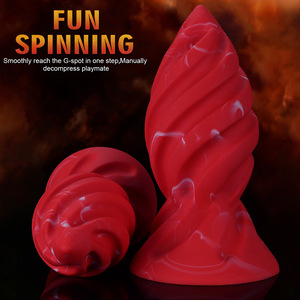Plug anal en silicone texturé, design spiralé, souple et flexible, masseur intime unisexe, facile à insérer, jouet de plaisir pour adultes - Product Image 2