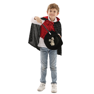 Divertido Disfraz de <span class=keywords><strong>Mago</strong></span> para Niños, Disfraz de Halloween para Niños, con Top Negro de Poliéster, Unisex, Cómodo, para TV y Cine - Product Image 3