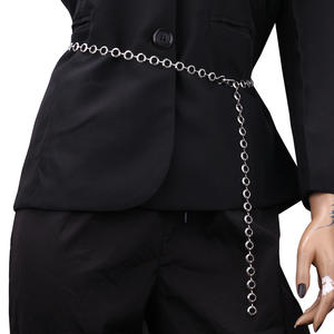 Chaîne de taille en métal tendance, en alliage de zinc, à simple rangée, avec inscription en caractères Oracle, anneau rond, chaîne de corps pour usage quotidien - Product Image 5