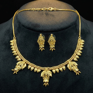 Wholesale Women's 14K 18K 24K Micron Gold Plated Box Chain Forming Short Necklaces Fashion Jewelry Brass Traditional Wedding Set - Product Image 1