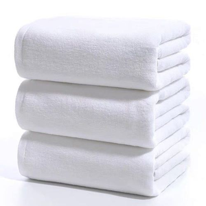 Ensemble de serviettes de bain en coton 100% uni <span class=keywords><strong>blanc</strong></span>, écologiques, pour hôtel et spa, avec une qualité GSM élevée - Product Image 1