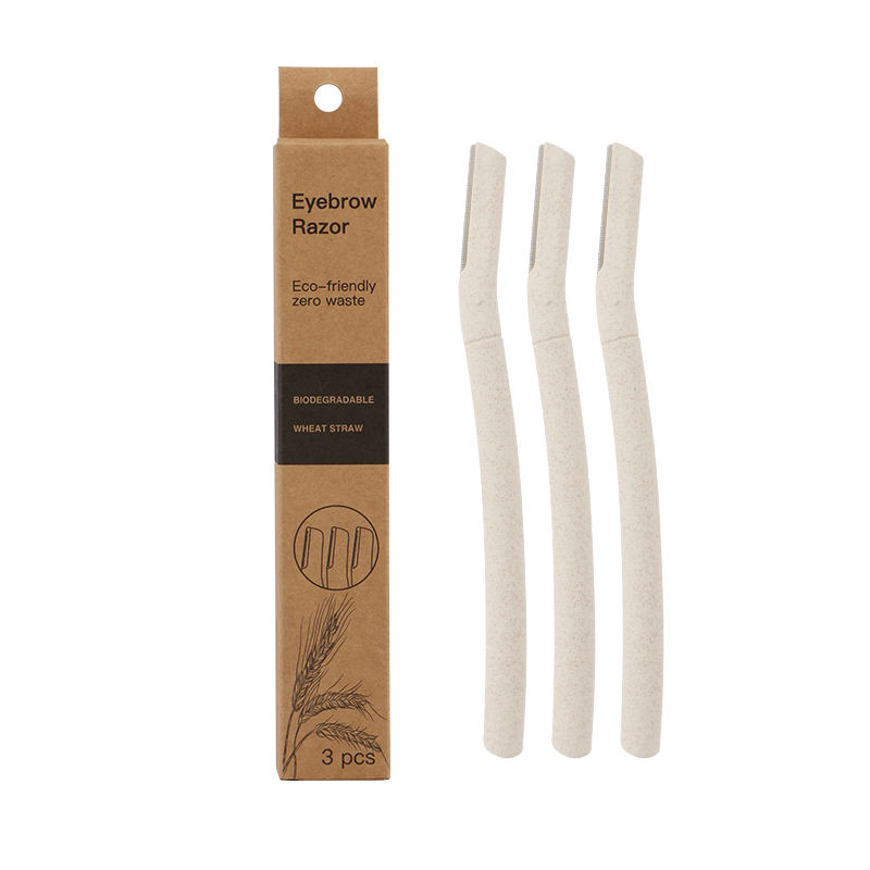 Biodegradable Razor Wheat Straw Eyebrow Razor Stainless Steel Blade Facial Razor Makeup Tool 