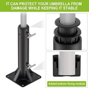 حامل مظلة خارجي مربع الشكل من الفولاذ الثقيل مخصص مع وزن مسبق التعبئة لسوق الباحات - Product Image 4