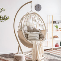 KENVY Mobilier de jardin moderne en rotin pour l'extérieur, chaise suspendue en forme d'œuf