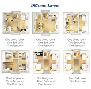 บ้านวิลล่าสำเร็จรูปสมัยใหม่ บ้านโมดูลาร์แบบพับได้ บ้านคอนเทนเนอร์ขนส่ง 4 ห้องนอน พร้อมแบบแปลน - Product Image 5