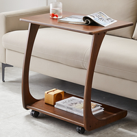 Table basse en bois massif nordique avec roulettes Bjflamingo Mini table basse Table de chevet Petite table carrée