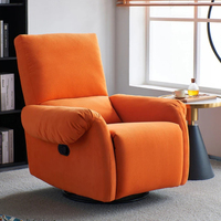 Fauteuil inclinable manuel pivotant au design moderne, une place, rembourré en mousse, en tissu confortable, pour salon et chambre à coucher