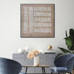 Hiện đại handpainted trừu tượng 3D Acrylic vải khối chất lượng cao màu be 3D tường nghệ thuật nhà máy ban đầu bức tranh - Product Image 5