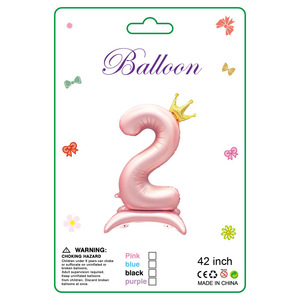 Globos de Número de Papel Metalizado Rosa y Azul de <span class=keywords><strong>42</strong></span> Pulgadas (0-9) para Decoración de Fiestas de Cumpleaños y Baby Shower - Product Image 4