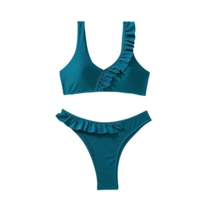 Conjunto de Bikini Sexy de 2 Piezas Personalizable para Mujer, Traje de Baño Acolchado Triangular, Servicio OEM, 100% Poliéster, Secado Rápido, Transpirable - Product Image 5