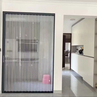 Porte pliante en aluminium et cristal, PC/Acrylique (pas du verre) : Légère, économique, élégante pour patio, cuisine, centre commercial