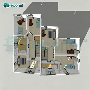 Maisons préfabriquées de luxe à deux étages de 3 à 5 chambres pour projets immobiliers, villas préfabriquées de haute qualité - Product Image 2
