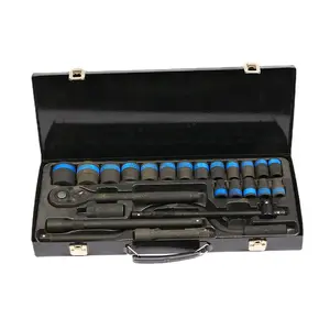 2023 Hand Tool Universal Ratchet Socket Wrench Set 24 pcs Impact Sockets