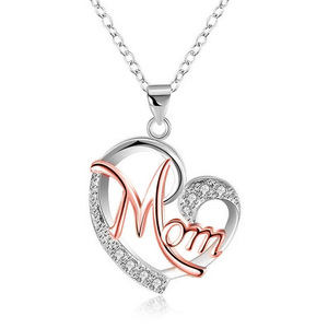 Collana con ciondolo a forma di cuore per le donne, regalo per la festa della mamma, gioielli alla moda - Product Image 2