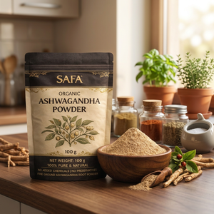 SAFA Organic Ashwagandha Powder 100g Fine Ground Root Powder Immune Support <b>Herbal</b> <b>Supplement</b> - Product Image 1