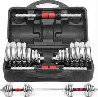 Ensemble d'haltères réglables électroplaqués pour la gym avec boîte de rangement portable