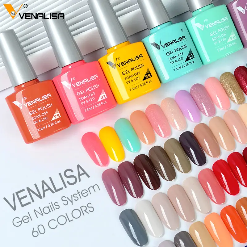 New Venalisa Nail Art UV LED Gel Nail Polish French Nail Tip Manicure Gel Varnish Enamel Lacquer Color OEM Private Logo Gels