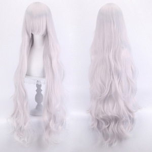 <span class=keywords><strong>Perruque</strong></span> de cosplay anime pour <span class=keywords><strong>femme</strong></span>, cheveux longs bouclés, style européen et américain, raie au milieu, volumineuse, résistante aux hautes températures - Product Image 4