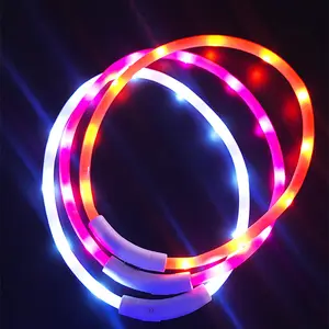 防水LED点滅ペットカラー製品シリコンUSB充電式LEDペットキャットドッグカラー