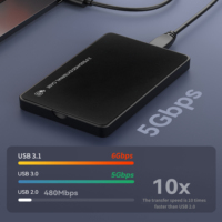 Box esterno protettivo in metallo da 2,5 pollici SATA a USB 3.0 per SSD/HDD, custodia in plastica