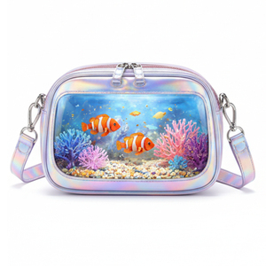 Nouveauté Sac à bandoulière transparent Ita Bag scintillant holographique Parfait pour les fans d'anime, les collectionneurs de badges pour les fêtes et les festivals - Product Image 2