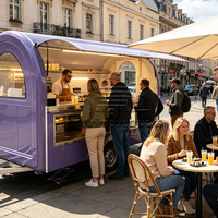 Outdoor-Verkaufsanhänger nach Maß: Mini-Imbisswagen für Waffeln, Crêpes und mehr – Retro-Food-Truck für Cafeterias