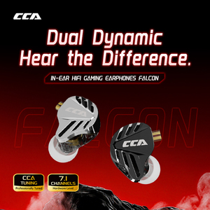 CCA Falcon 2DD Cuffie In-ear Cablate per Musica, Monitor, E-sport, Giochi e Sport, con Jack da 3.5mm e USB-C, Audio 7.1 Canali - Product Image 2